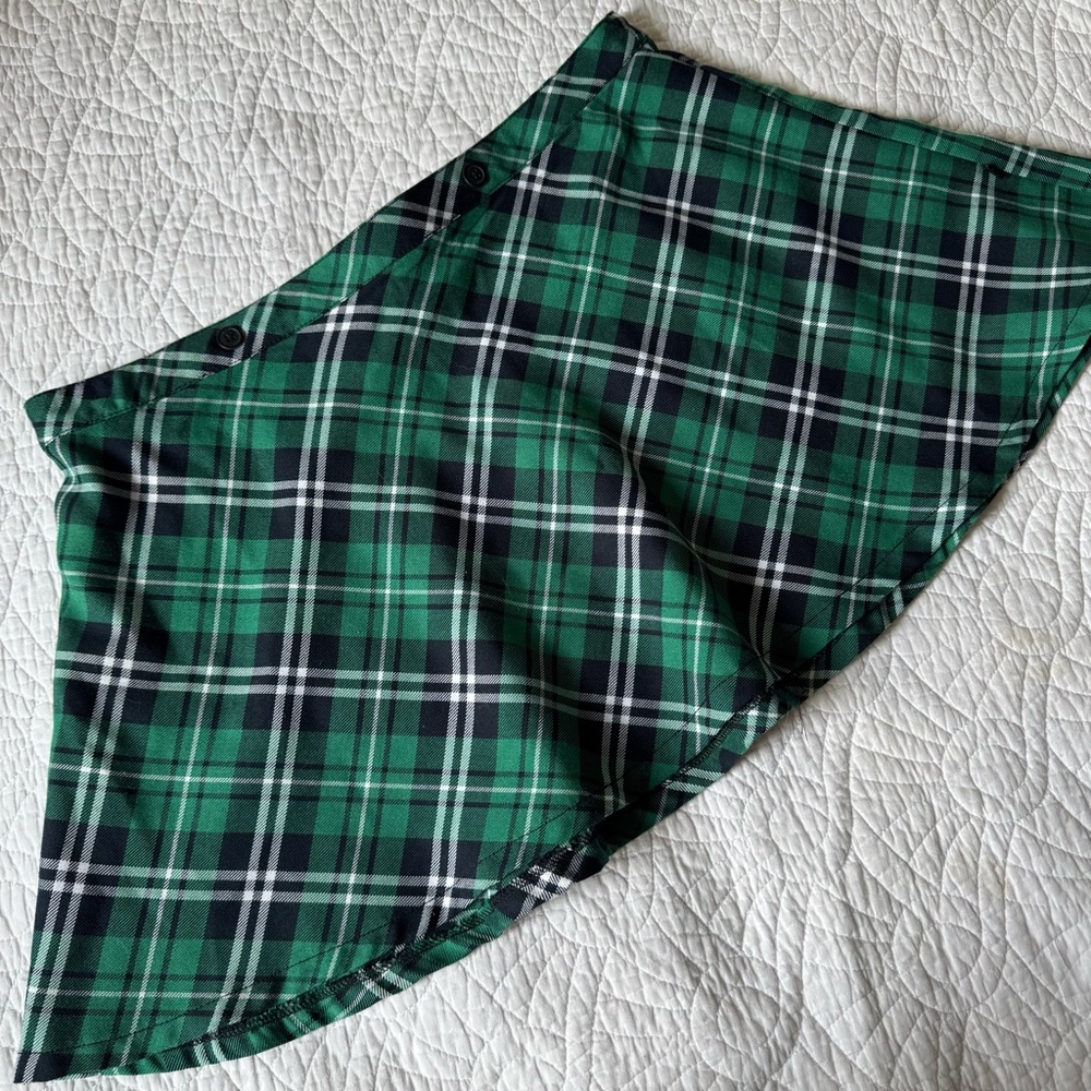 Green Plaid Summer Goth Skirt